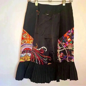 Silk Club Collection Skirt Size 4 Classic Pleated Party Silk Skirt, Lined